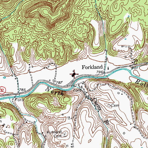 Topographic Map of Forkland School (historical), KY