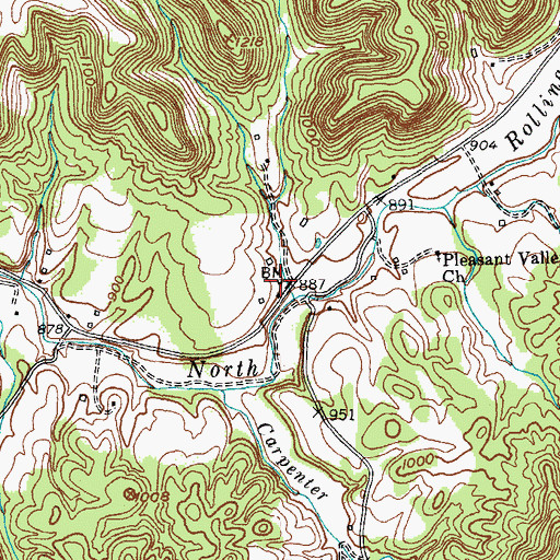 Topographic Map of Gano Post Office (historical), KY