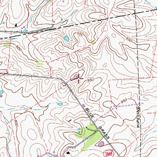Topographic Map of Harrods Station (historical), KY