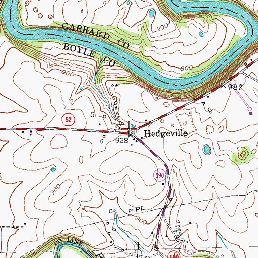 Topographic Map of Hedgeville Post Office (historical), KY