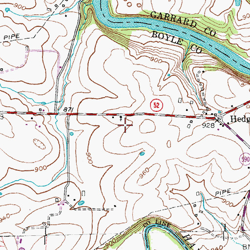 Topographic Map of Hedgeville School (historical), KY