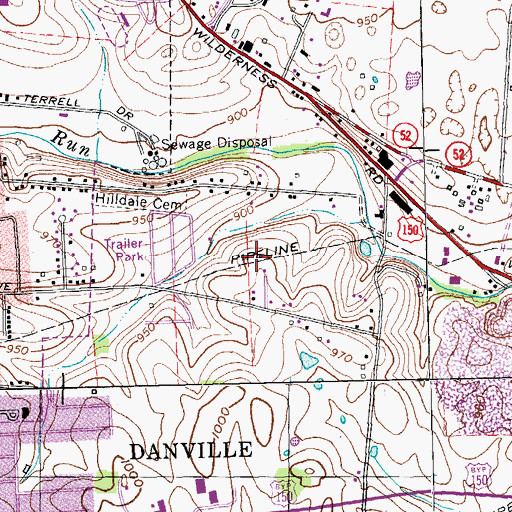 Topographic Map of Hilldale (historical), KY