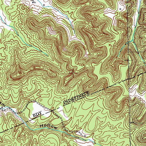 Topographic Map of Huckleberry Ridge, KY