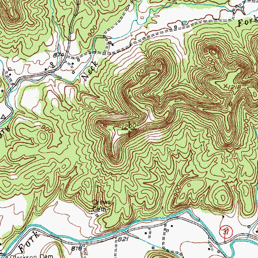 Topographic Map of Hungry Neck Hill, KY