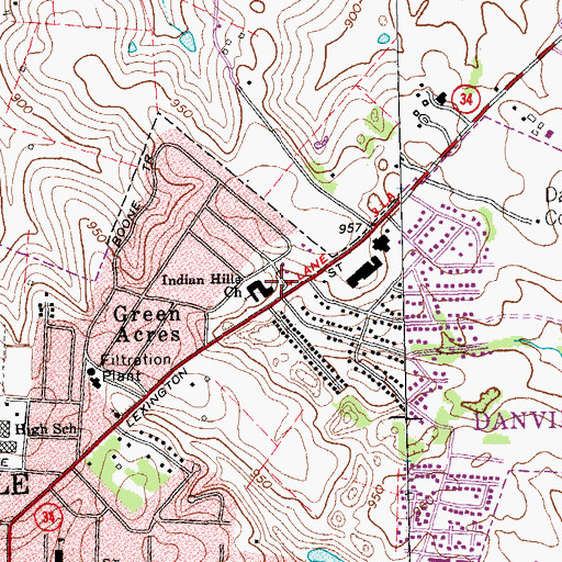Topographic Map of Indian Hills (historical), KY