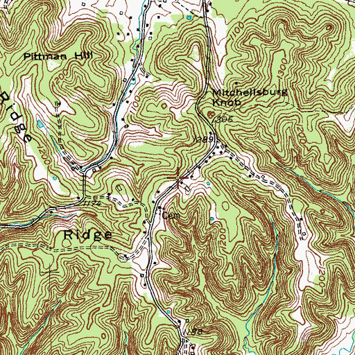 Topographic Map of Mitchellsburg Church (historical), KY