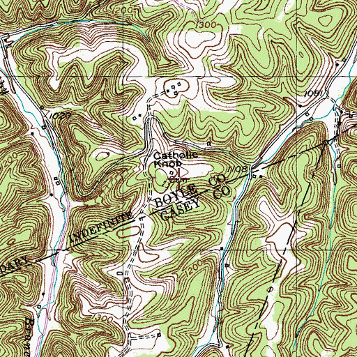 Topographic Map of New Austria Church (historical), KY