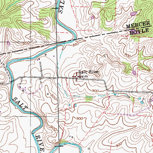 Topographic Map of Salt River Cemetery, KY