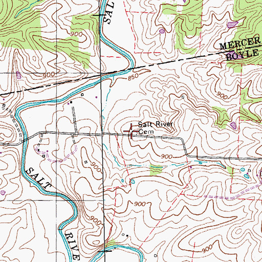 Topographic Map of Salt River Methodist Church (historical), KY