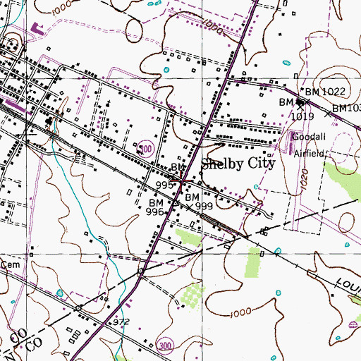 Topographic Map of Shelby City Post Office (historical), KY
