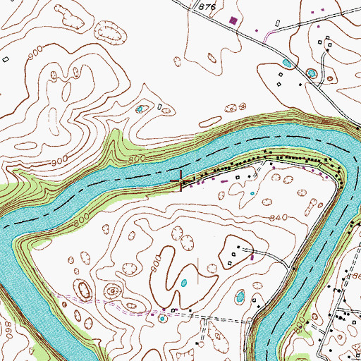 Topographic Map of Wells Landing (historical), KY