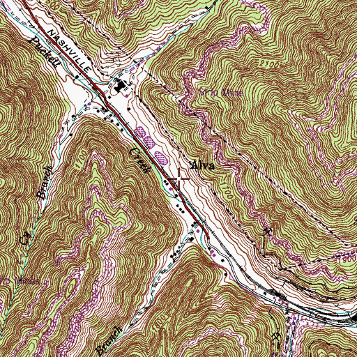 Topographic Map of Alva Post Office (historical), KY