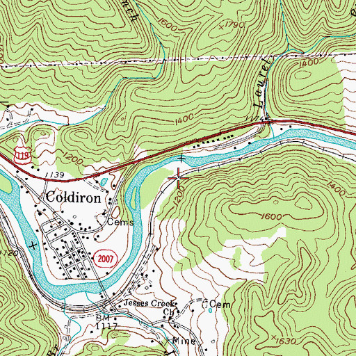 Topographic Map of Ameron Railroad Station (historical), KY