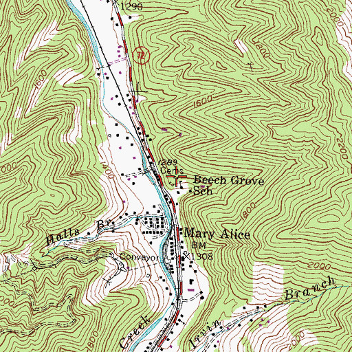Topographic Map of Beech Grove Cemetery, KY