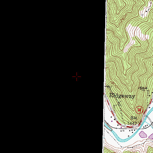 Topographic Map of Benito Post Office (historical), KY