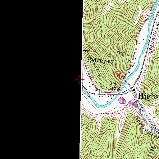 Topographic Map of Benito Railroad Station (historical), KY