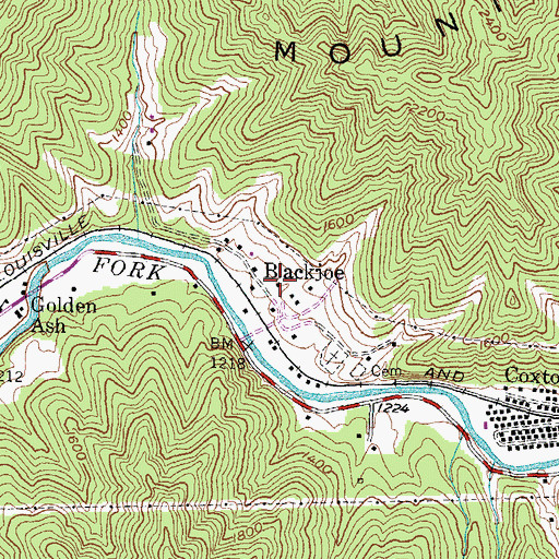 Topographic Map of Blackjoe Post Office (historical), KY
