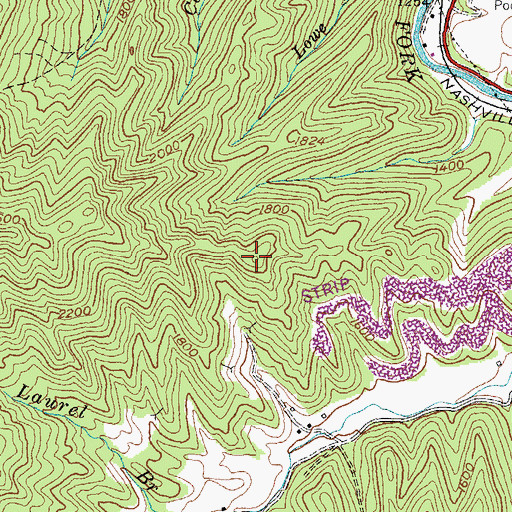 Topographic Map of Bobs Spur, KY