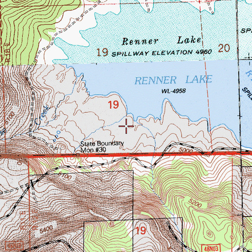 Topographic Map of Barrington Creek, OR