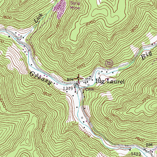 Topographic Map of Cedar Chapel School (historical), KY