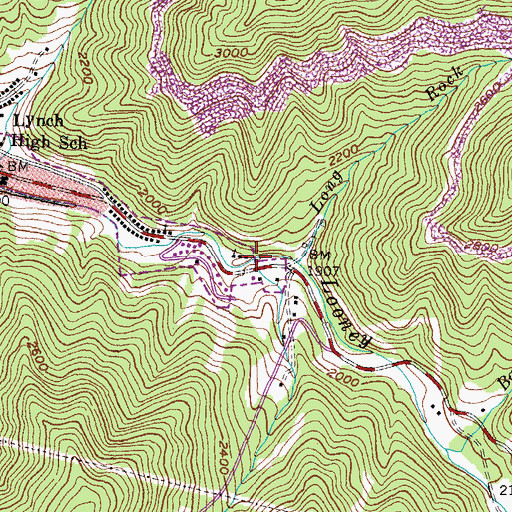 Topographic Map of Charles Branch, KY