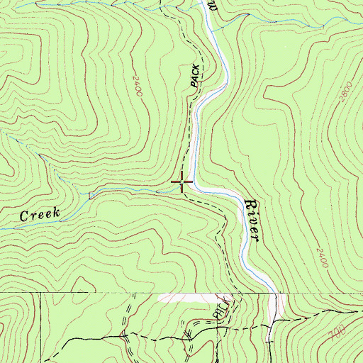 Topographic Map of Barron Creek, CA