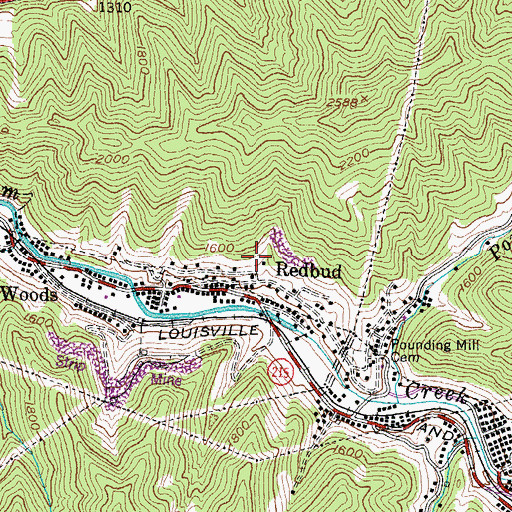 Topographic Map of Darby Coal Mining Camp (historical), KY