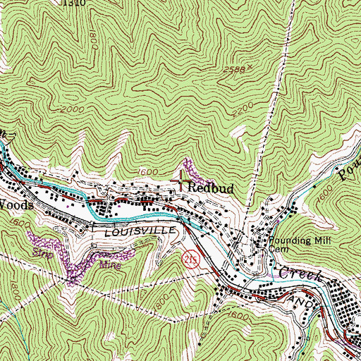 Topographic Map of Darby Coal Mining Camp Railroad Station (historical), KY