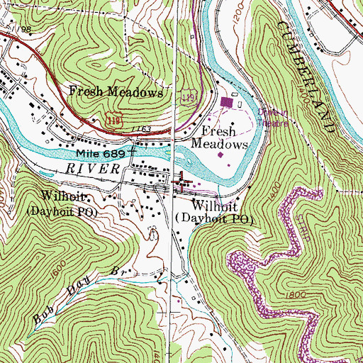 Topographic Map of Dayhoit School (historical), KY
