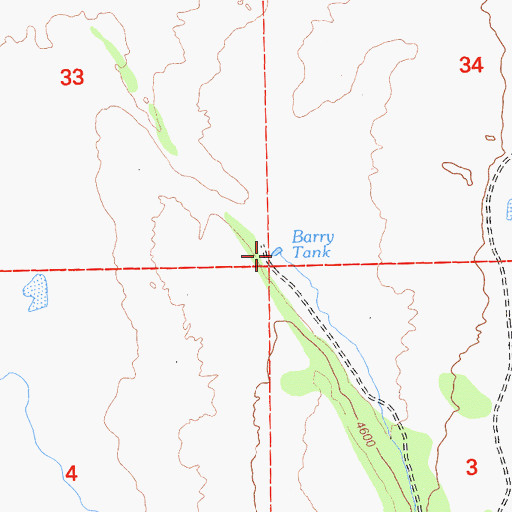 Topographic Map of Barry Tank, CA