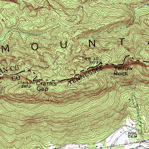 Topographic Map of Doubling Gap, KY