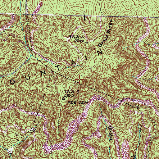 Topographic Map of Fighting Gap, KY