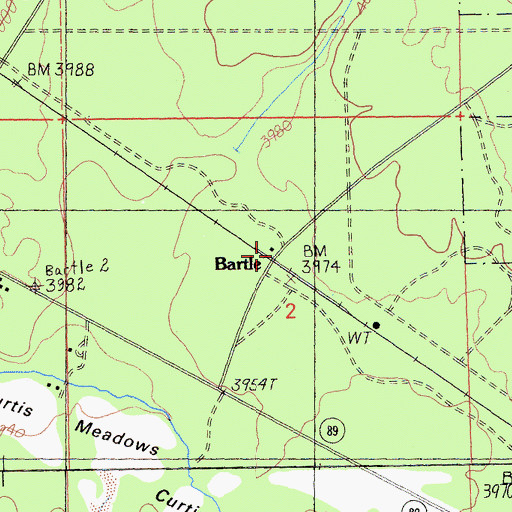 Topographic Map of Bartle, CA