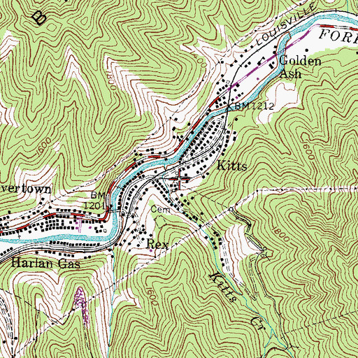 Topographic Map of Forester Railroad Station (historical), KY