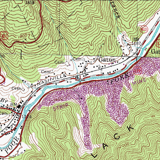 Topographic Map of French Branch, KY