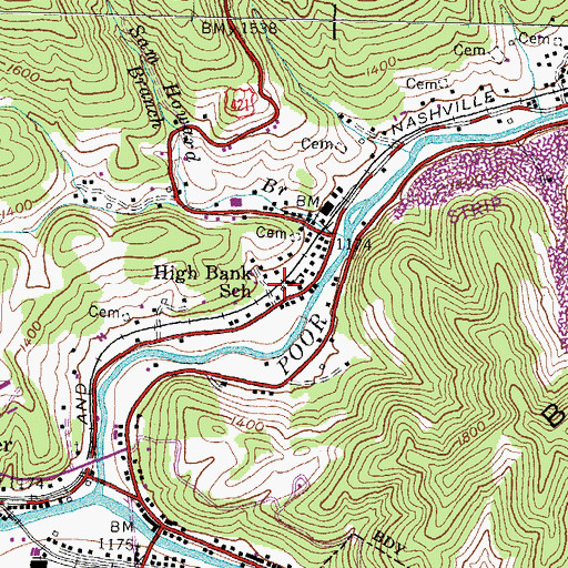 Topographic Map of Gaynor Railroad Station (historical), KY