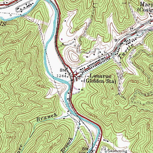 Topographic Map of George Post Office (historical), KY