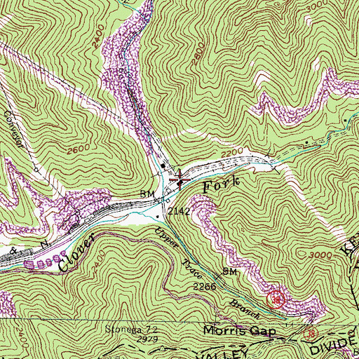Topographic Map of Glenbrook Railroad Station (historical), KY