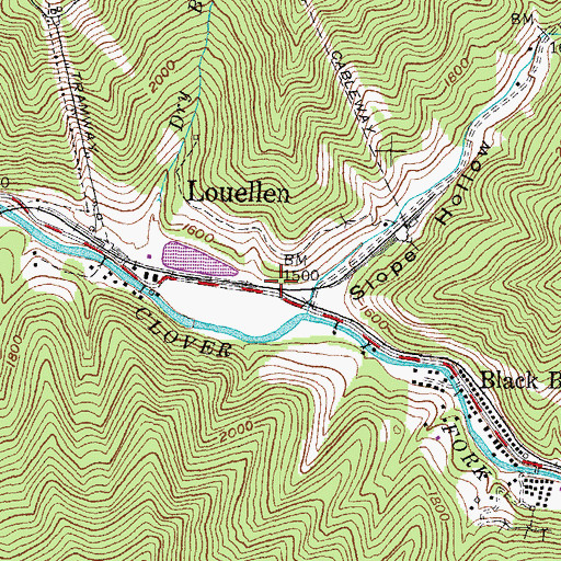 Topographic Map of Golva Railroad Station (historical), KY