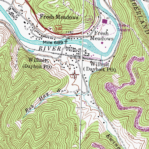 Topographic Map of Gross Cemetery, KY