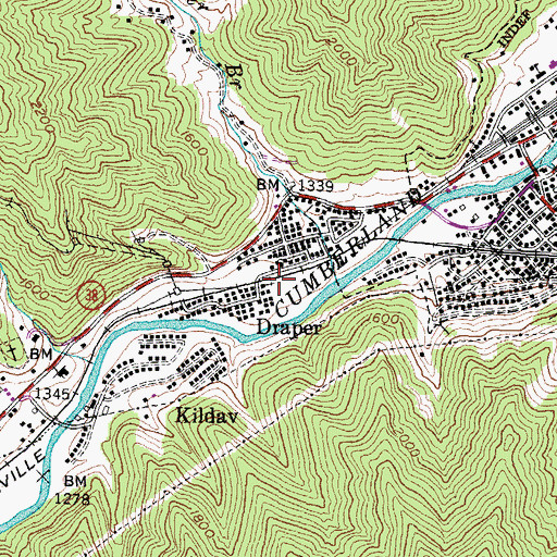 Topographic Map of Harcrow Railroad Station (historical), KY