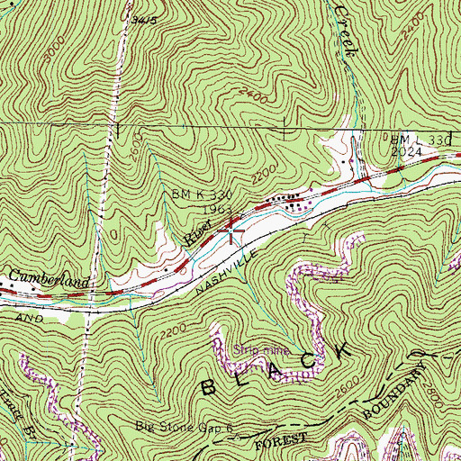 Topographic Map of Haupts Branch, KY