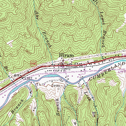 Topographic Map of Hiram Post Office (historical), KY