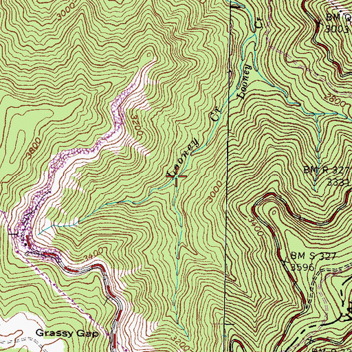 Topographic Map of Cherry Fork, KY