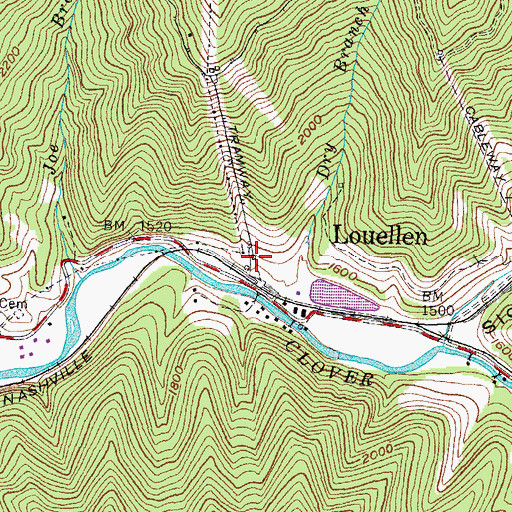 Topographic Map of Closplint Railroad Station Number Two (historical), KY