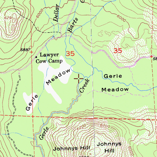 Topographic Map of Barts Creek, CA