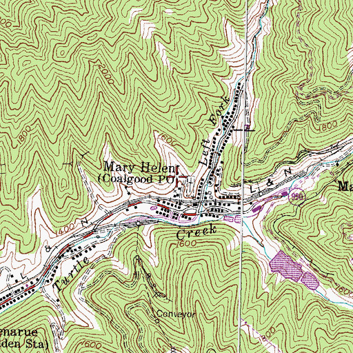 Topographic Map of Coal Good Post Office (historical), KY