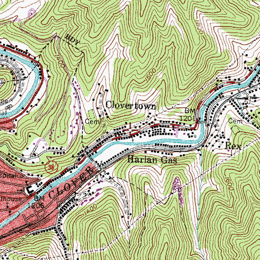 Topographic Map of Howard Cliff, KY
