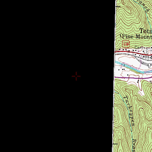 Topographic Map of Huff Branch, KY