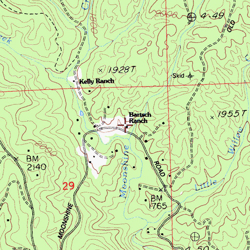 Topographic Map of Bartsch Ranch, CA